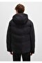 Hooded Black Puffer Coat from Nin Men's Collection.Loose Fit / Relaxed Fit - 2