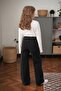 Girl's Wide-Leg Star Patterned 100% Cotton Elastic Denim Pants - 2