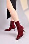 Vi̇rrey Skin g Paneled Strech Heeled Boots Bordo - 2