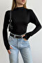 Women's Turtleneck Finger Detail Finger-Looped Blouse - 2