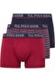 Men's Printed -Burgundy-Navy Blue Cotton 3-Piece Boxer 80516
