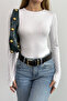 Women's Finger Detailed Finger-Looped Blouse - 7