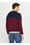 Crew Neck Standard Navy Blue - Burgundy Men's Sweater Ace049261480_Brl - 5
