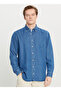 Comfort Fit Classic Collar Navy Blue Men's Shirt Ace020261471_Lac - 3