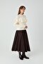 Defne Selanik Front and Sleeve Ruffled Sweater Ecru - 3