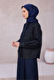 Twill Silk Scarf 4201-39 Navy Blue - 2