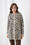 Midi Length Long Sleeve Front Buttoned Leopard Patterned Sporty Stylish Knitwear Jacket Suitable for Women's Hijab - 5