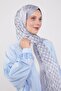 شال ذو نمط سلسلة مربعة باللون الأزرق السماوي - 3