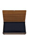 Navy Blue Double Layer Plain Men's Scarf in Wooden Gift Box - 2