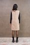 Short Beige Square Neck Casual Cardigan - 4