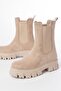 Fz-299 Beige Suede High-Top Elastic Daily Women's Boots - 5