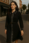 Maxi Length Pleated Buttoned Woven Dress with Belt Detail AW25EL0016 - 6