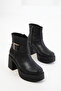 Lonji Premium Black Platform Heeled Boots - 4