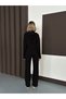 Women's Black Thessaloniki Fabric Hooded Cardigan Pants Bottom Top Set - 8