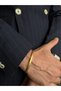 Gold Color Stainless Steel Men's Handcuff Bracelet with Matte Gold Detail in the Center - 3