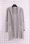 Women's Plus Size Long Sleeve Hooded Long Length Cardigan with Pockets-Grey - 2