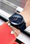 10 Atm Water Resistant Quartz Women's Wristwatch Navy Blue Silicone Band - Gift Bracelet Qqb2001C5 - 3
