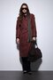 Burgundy Double Breasted Belted Women's Trench Coat - 2