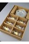 12 Piece Luxury Glass Tea Set for 6 People with Gold Detailing, Gold Color Embroidered Luxury Tea Set - 5