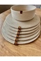 Cream-Colored American Serving Spoon Set, 7 Pieces, Bread Basket, Straw Spoon
