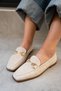 Aloha Beige Suede Women's Loafer with Gold Detail - 2