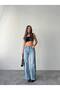 Women's Wide Leg High Waist Side Detailed Premium Denim Jean - 4