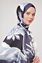 Anthracite Abstract Floral Pattern Brand Shawl - 4