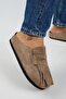 Madora Women's Genuine Leather Tasseled Sabo Mink Slippers