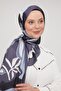 Anthracite Abstract Floral Pattern Brand Shawl