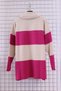 Oversized Turtleneck Striped Collar Lace-Up Knitwear Sweater Tunic - 3
