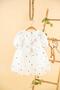 White Sequin Polka Dot Balloon Short Sleeve Peter Pan collar Girls Children Baby Girl Dress - 7