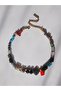 Raw Cut Natural Stone Detailed Chakra Choker Necklace - 3