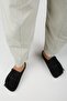 Madora Women's Genuine Leather Tasseled Sabo Black Slippers - 7