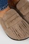 Madora Women's Genuine Leather Tasseled Sabo Mink Slippers - 4