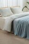 Linea Four Seasons Muslin Duvet Cover Set |   100% Cotton |   Beige Tile Light Blue - 4