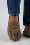 Madora Women's Genuine Leather Tasseled Sabo Mink Slippers - 6