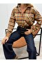 Women's Elva Orange Lumberjack Oversized Shirt - 3