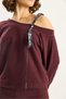 Women's Burgundy Shawl Accessory Single Shoulder Top and Loose Trousers Thessaloniki Set 6940 60283708 - 5