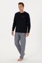 Men's Navy Blue Pajama Set 50318610-Vr033 - 4