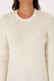 Women's Cream Crew Neck Basic Sweater 50307763-Vr256 - 6