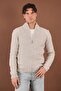 Stand-Up Collar Zippered Knitwear Cardigan (E22-5714) - 3