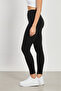Women's High Waist Polyemid Leggings - Black - 3
