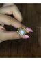 Natural Stone Moonstone Natural Stone Antique Model Women's Adjustable Ring Euy73Ay - 3