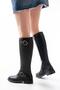 2024-3004 Black Buckle Accessories Elastic Zippered Casual Women's Boots - 4