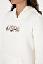 Women's Cream Hooded Basic Sweatshirt 50307711-Vr256 - 7