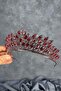 Burgundy Beria Bridal Henna Crown - 5