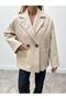 Women's Tone Cream Buttoned Premium Cashmere Coat - 2