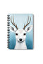 White Deer Winter Themed Design Wire Spiral A5 Grid 4-Piece Souvenir, Memory, School Notebook Set - 4