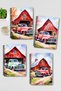 Vintage Car Farm Design Wirebound A5 Unlined 4-Piece Souvenir, Memory, School Notebook Set