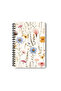 Wild Flowers Design Wire Spiral A5 Squared 4-Piece Souvenir, Memory, School Notebook Set - 3